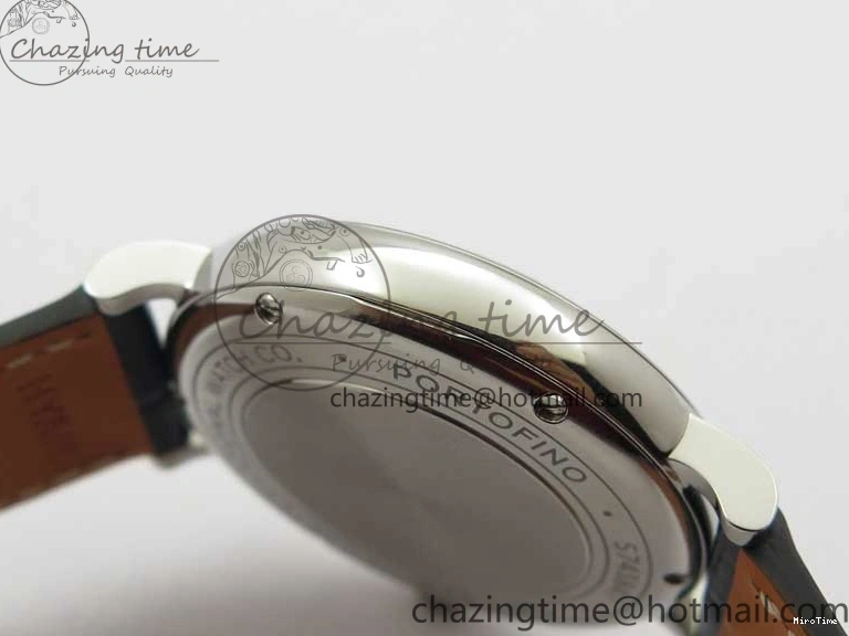 MIROTIME 0429 Portofino 37mm SS V7F 1:1 Best Edition Blue Dial Diamonds Bezel on Blue Leather Strap A Chic 7093